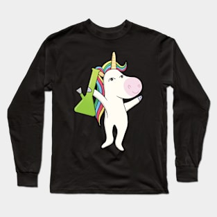 420 Unicorn Stoner Weed Smoker Smoking Kush Bong Cannabis Marijuana Funny Long Sleeve T-Shirt